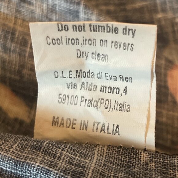 Le Ragazze Women's Boho Flowy Tiered Navy Linen Floral Dress Italy S - Picture 8 of 8